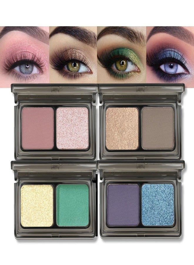 AMY'S DIARY 2 Color Shimmer Matte Eyeshadow Palette 4 pcs set – Shimmer matte Shades eye shadow for Eye Makeup, Long-Lasting & Highly Pigmented, Vegan & Cruelty-Free for woman (01+02+03+04) - Image 1